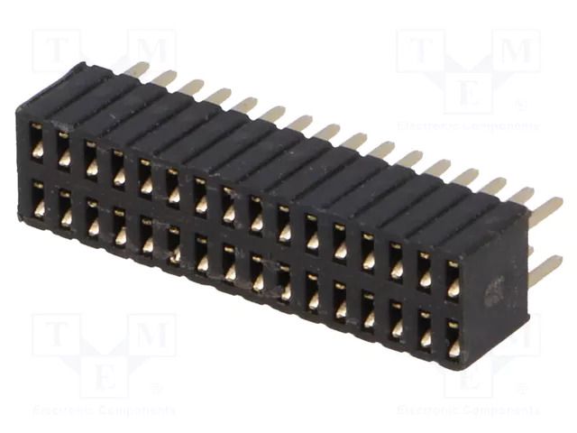 Connector: pin strips; socket; female; PIN: 32; THT; straight; 2x16 CONNFLY DS1065-08-2X16S8BV