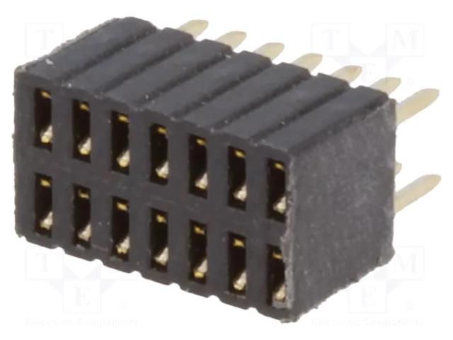 Connector: pin strips; socket; female; PIN: 14; straight; THT; 2x7 CONNFLY DS1065-08-2X7S8BV