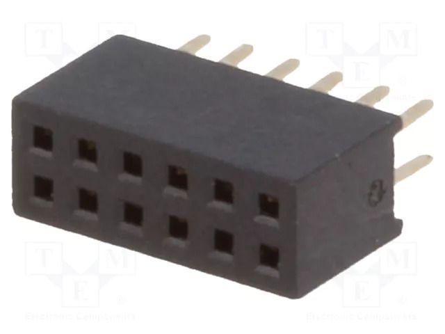 Connector: pin strips; socket; female; PIN: 12; THT; straight; 1A CONNFLY DS1065-03-2X6S8BV