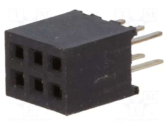 Connector: pin strips; socket; female; PIN: 6; THT; straight; 1A CONNFLY DS1065-03-2X3S8BV