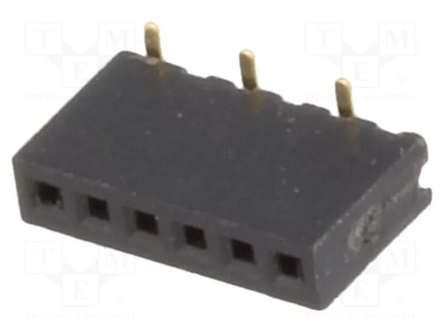 Connector: pin strips; socket; female; PIN: 6; SMT; straight; 1A CONNFLY DS1065-02-1X6S8BS