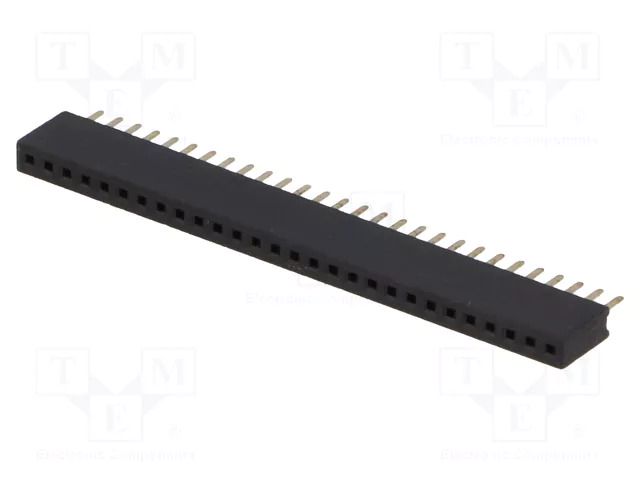 Connector: pin strips; socket; female; PIN: 28; THT; straight; 1A CONNFLY DS1065-01-1X28S8BV