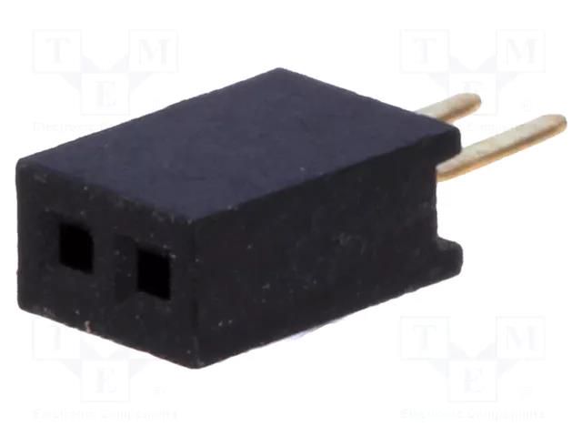 Connector: pin strips; socket; female; PIN: 2; straight; 1A; THT CONNFLY DS1065-01-1X2S8BV