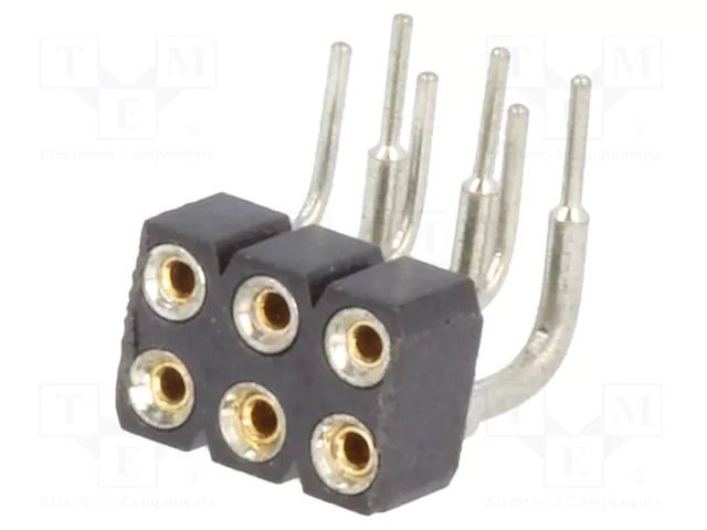 Connector: pin strips; socket; female; PIN: 6; angled 90°; THT; 2x3 CONNFLY DS1002-01-2X03R13