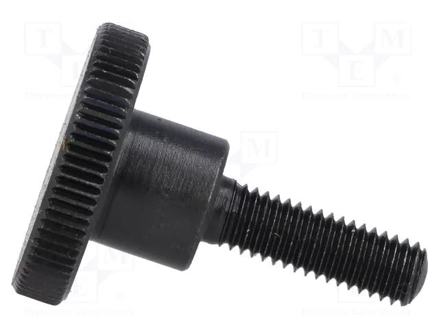 Knob; Ø: 20mm; Ext.thread: M5; 16mm; H: 11.5mm; steel; knurled ELESA+GANTER DIN464-M5-16