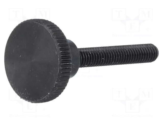 Knob; Ø: 16mm; Ext.thread: M4; 25mm; H: 9.5mm; steel; knurled ELESA+GANTER DIN464-M4-25