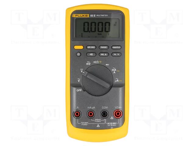 Digital multimeter; LCD; (6000); Bargraph: 33segm.40x/s; 0.01÷60S FLUKE FLK-83V