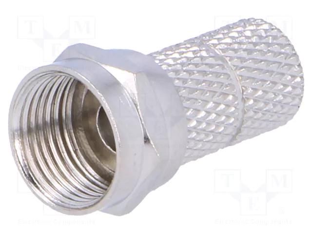 Connector: F; plug; male; straight; RG59; 6mm; twist-on; for cable YIZN Jiangsu Tengyu Electronics co. FC-001/RG59