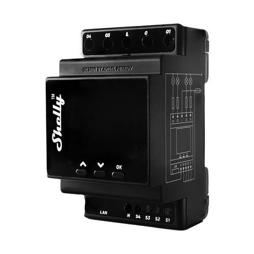 Shelly Pro 4PM DIN Rail 4-channel Relay, WiFi (Power measurement), Shelly Pro4PM