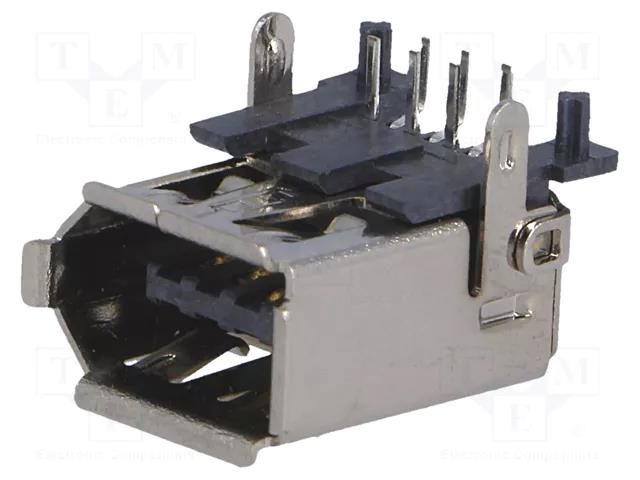 Connector: IEEE1394; socket; THT; PIN: 6; angled 90° CONNFLY IEEE1394-G
