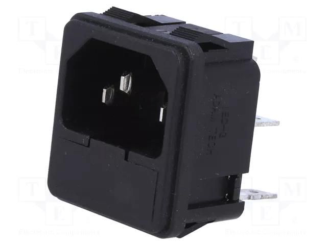 Connector: AC supply; socket; male; 10A; C14 (E); IEC 60320; 5x20mm ADAM TECH IEC-G-2