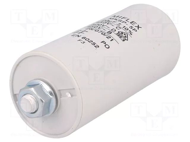 Capacitor: polypropylene; motors, run; 20uF; 450V; Ø40x83mm; ±10% MIFLEX I15KV620K-B
