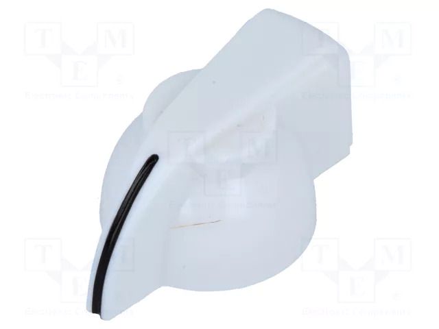 Knob; with pointer; Øshaft: 6mm; Ø19.5x14mm; white; Shaft: knurled SR PASSIVES GW6M-20X14-B