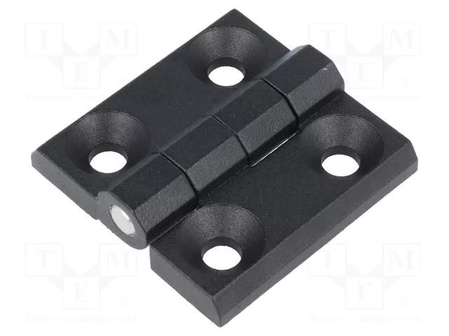 Hinge; Width: 60mm; zinc and aluminium alloy; black; H: 60mm ELESA+GANTER GN237-ZD-60-60-A