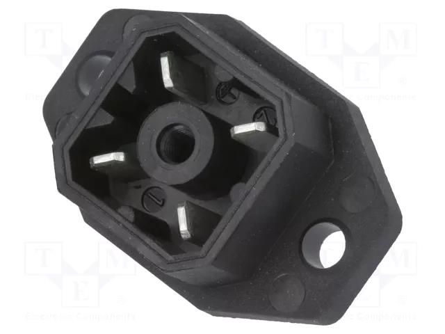 Connector: rectangular; G; socket; male; PIN: 4; 6A; 250V; IP65; black HIRSCHMANN G30A5M