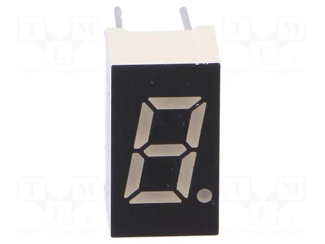 Display: LED; 7-segment; 8mm; 0.3"; No.char: 1; green; 3.8mcd; anode WENRUN LSD030BAG-10A