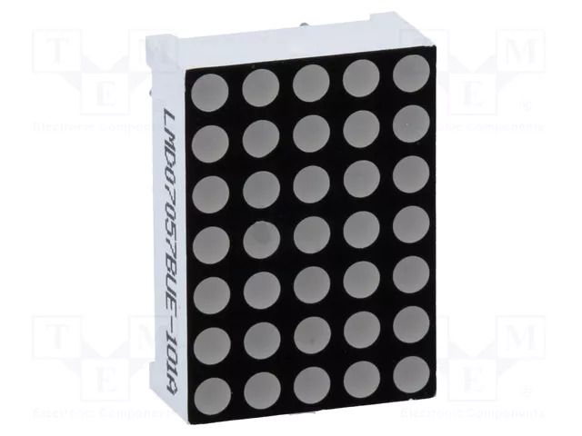 Display: LED; matrix; 5x7; red; 10.2mcd; anode; 17.8x12.7mm WENRUN LMD07057BUE-101A