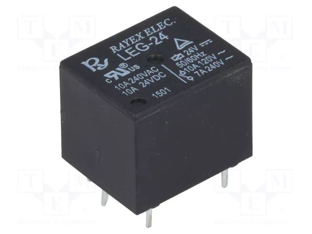 Relay: electromagnetic; SPDT; Ucoil: 24VDC; Icontacts max: 10A Recoy/RAYEX ELECTRONICS LEG-24