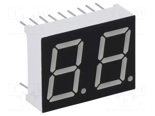 Display: LED; 7-segment; 14.22mm; 0.56"; No.char: 2; red; 11.2mcd WENRUN LDD056AUE-101