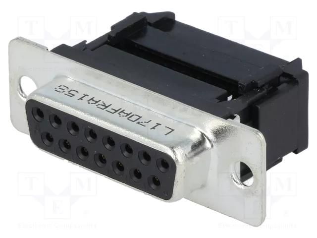 Connector: D-Sub; PIN: 15; plug; female; for ribbon cable; IDC; 5A AMPHENOL COMMUNICATIONS SOLUTIONS L17DAFRA15S