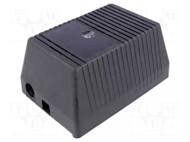 Enclosure: for power supplies; X: 97mm; Y: 137mm; Z: 67mm; ABS; black MASZCZYK KM-67
