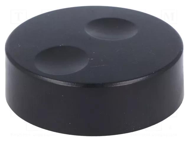 Knob; without pointer; plastic; Øshaft: 6mm; Ø39.6x13.5mm; black CLIFF K18B-35