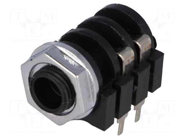 Connector: Jack 6,3mm; socket; female; mono,high; ways: 2; THT NINIGI JC-212