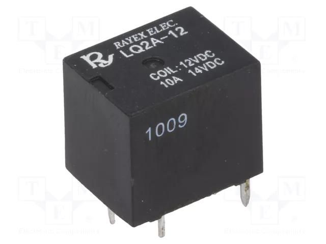 Relay: electromagnetic; SPST-NO DM; Ucoil: 12VDC; 10A; automotive Recoy/RAYEX ELECTRONICS LQ2A-12