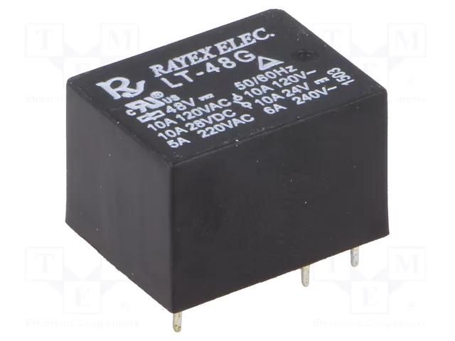 Relay: electromagnetic; SPDT; Ucoil: 48VDC; Icontacts max: 10A Recoy/RAYEX ELECTRONICS LT-48G