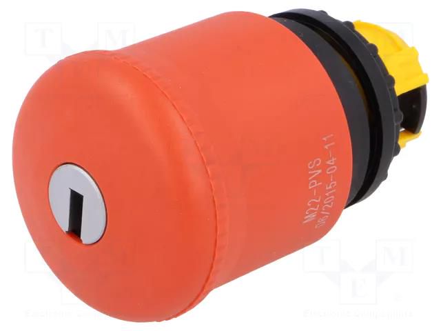 Switch: emergency stop with key; 22mm; Stabl.pos: 2; red; none EATON ELECTRIC M22-PVS