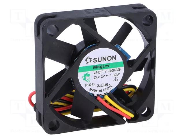 Fan: DC; axial; 12VDC; 45x45x10mm; 19.9m3/h; 32.5dBA; Vapo; 26AWG SUNON ME45101V1-G99