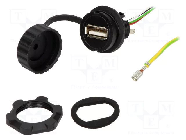 Adapter cable; USB A socket,USB A plug; 1310; USB 2.0; IP65 ENCITECH 1310-0005-01