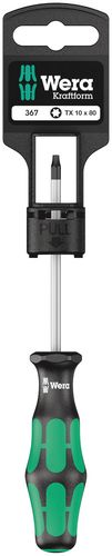 367 SB Screwdriver for TORX® screws, 1 x TX 10x80, Wera 05100060001