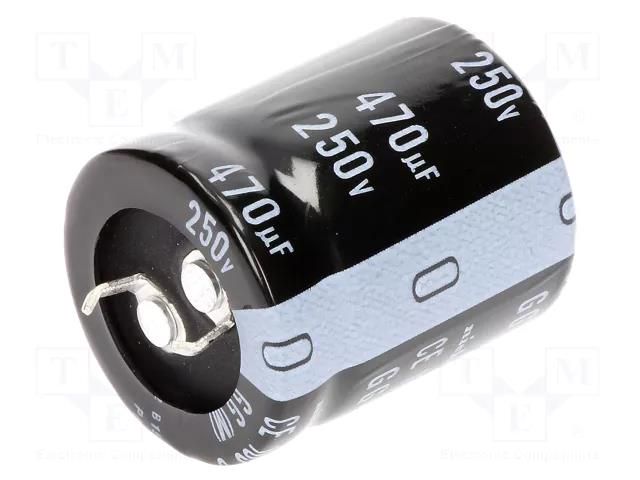 Capacitor: electrolytic; SNAP-IN; 470uF; 250VDC; Ø25x30mm; ±20% NICHICON LGG2E471MELA30