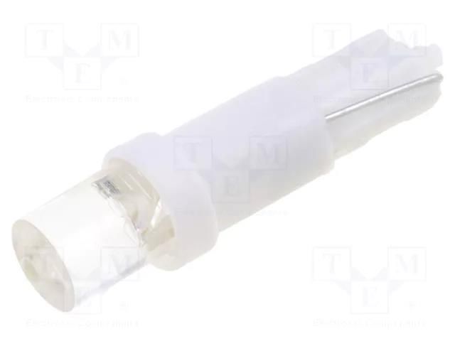 LED lamp; cool white; T5; Urated: 12VDC; 3lm; No.of diodes: 1; 0.24W OPTOSUPPLY OST05WG01GD-W5T5