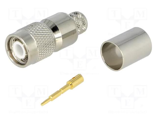 Connector: TNC; plug; male; straight; 50Ω; soldering,crimped; PTFE AMPHENOL RF 122393