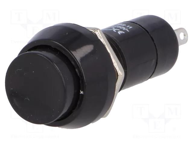 Switch: push-button; Pos: 2; SPST-NO; 1A/250VAC; OFF-(ON); Ø12mm NINIGI PS11BBK