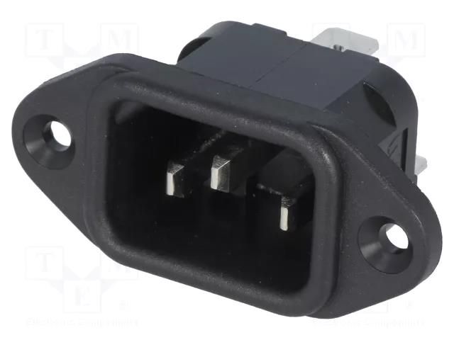Connector: AC supply; socket; male; 10A; 250VAC; C14 (E); IEC 60320 BULGIN PX0580/63
