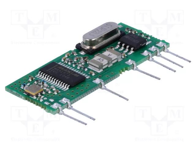 Module: RF; AM receiver; AM,ASK; 433.92MHz; -113dBm; 3VDC; 7.5mA AUREL RX-4MM3++/F