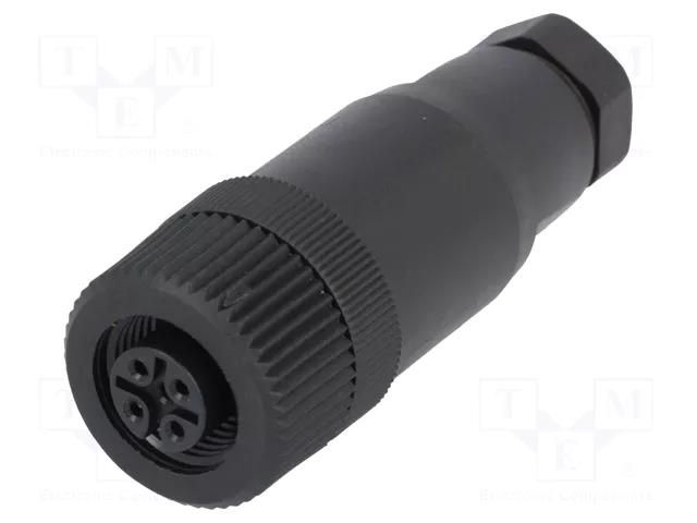 Connector: M12; plug; PIN: 4; female; straight; screw terminal PHOENIX CONTACT SACCM12FS4CONP7