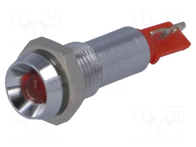 Indicator: LED; recessed; red; 24÷28VDC; Ø6.2mm; IP67; metal SIGNAL-CONSTRUCT SMBD06004