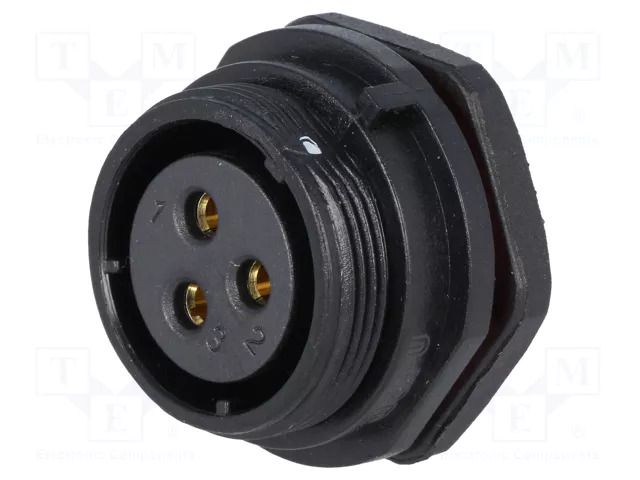 Connector: circular; socket; female; PIN: 3; IP68; SP21; 30A; 500V WEIPU SP2112/S3