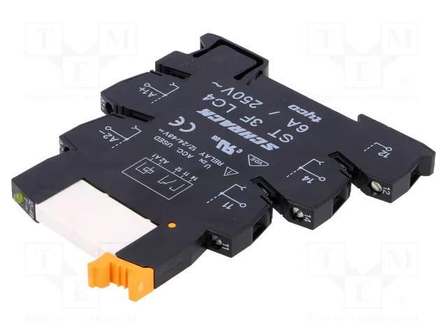 Relay: interface; SPDT; Ucoil: 24VDC; 6A; 6A/250VAC; 6A/28VDC; SNR SCHRACK ST3P3LC4
