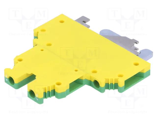 Splice terminal: rail; screw terminal; yellow-green; 32A; ways: 2 PHOENIX CONTACT UKK5-PE