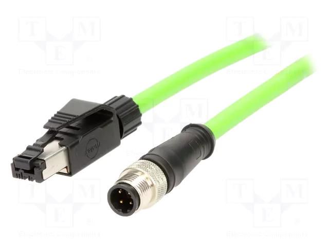 Adapter; M12 male,RJ45 plug; D code-Ethernet; PIN: 4; IP67; Cat: 5e MOLEX MX-120108-0203