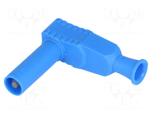 Connector: 4mm banana; plug; 20A; 1kVAC; blue; insulated; 2.5mm2 ELECTRO-PJP PJ1067-BU