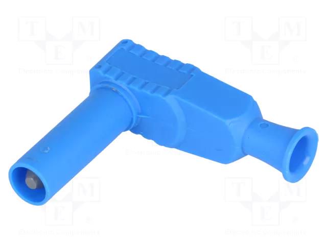 Connector: 4mm banana; plug; 20A; 1kVAC; blue; insulated; 2.5mm2 ELECTRO-PJP PJP1067-BL