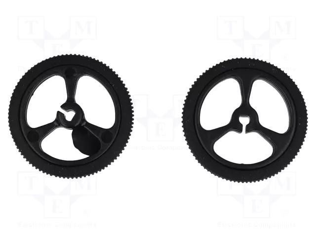 Wheel; black; Shaft: D spring; push-in; Ø: 32mm; Shaft dia: 3mm POLOLU POLOLU-1087