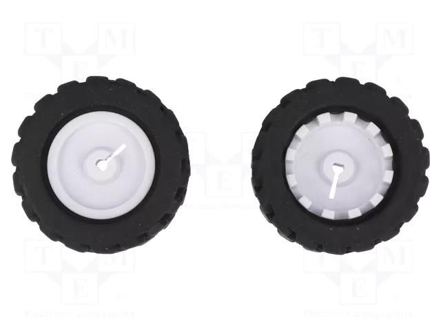 Wheel; black; Shaft: D spring; push-in; Ø: 42mm; Shaft dia: 3mm POLOLU POLOLU-1090