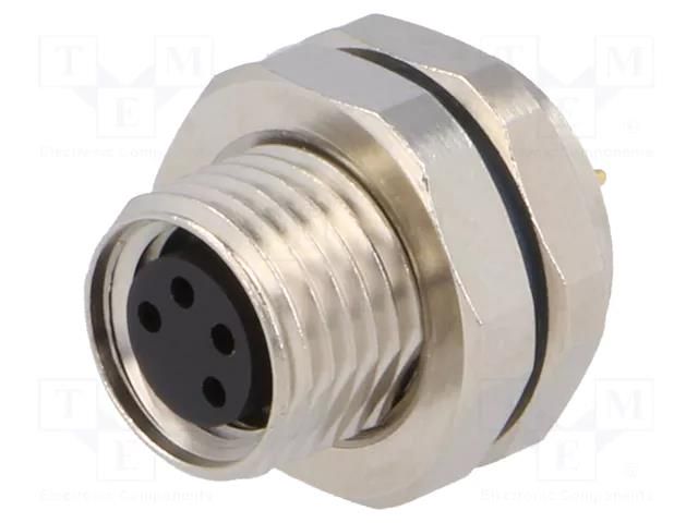 Connector: M8; female; PIN: 4; for panel mounting,screwed; socket LUMBERG AUTOMATION RKMHL4/S5.5